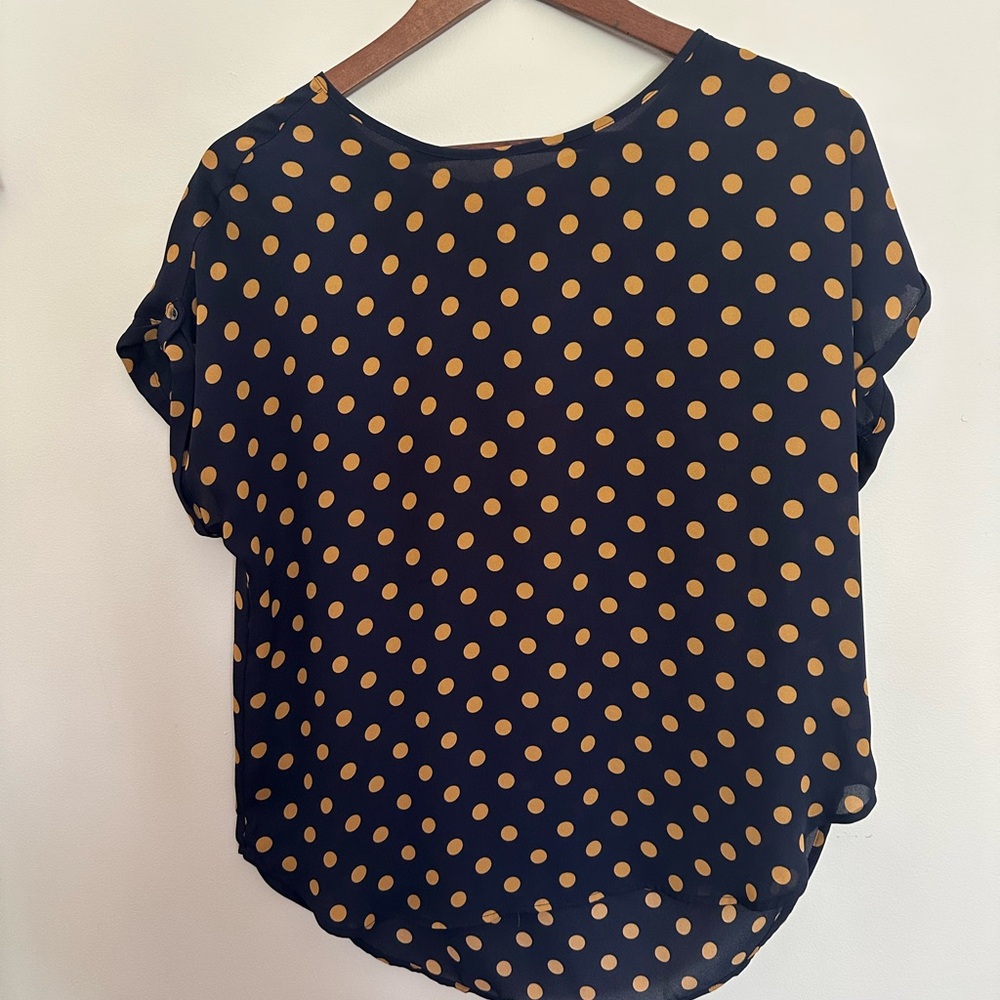 Maurice’s Small Navy Top with Gold Dots
